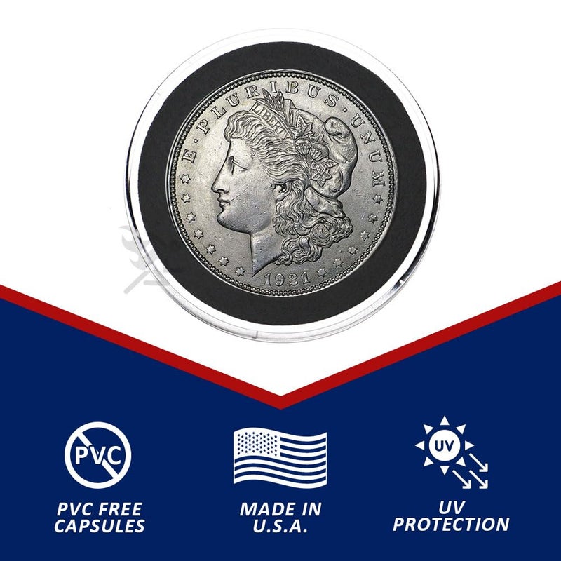 OnFireGuy Red Cap Tube & 20-Pack 38mm Black Ring Coin Holders for Silver Dollars | Protective Coin Cases for 1oz Silver Morgan Peace Eisenhower Dollars - Image 5